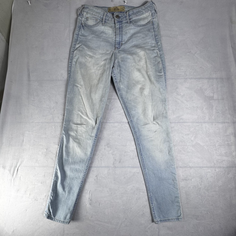 Hollister Womens Super Skinny Jeans Light Blue 5-Pockets High Rise Slim Fit 5S